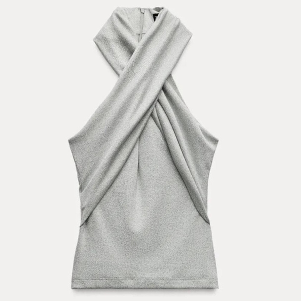ZARA Stylish Gray Halter Top